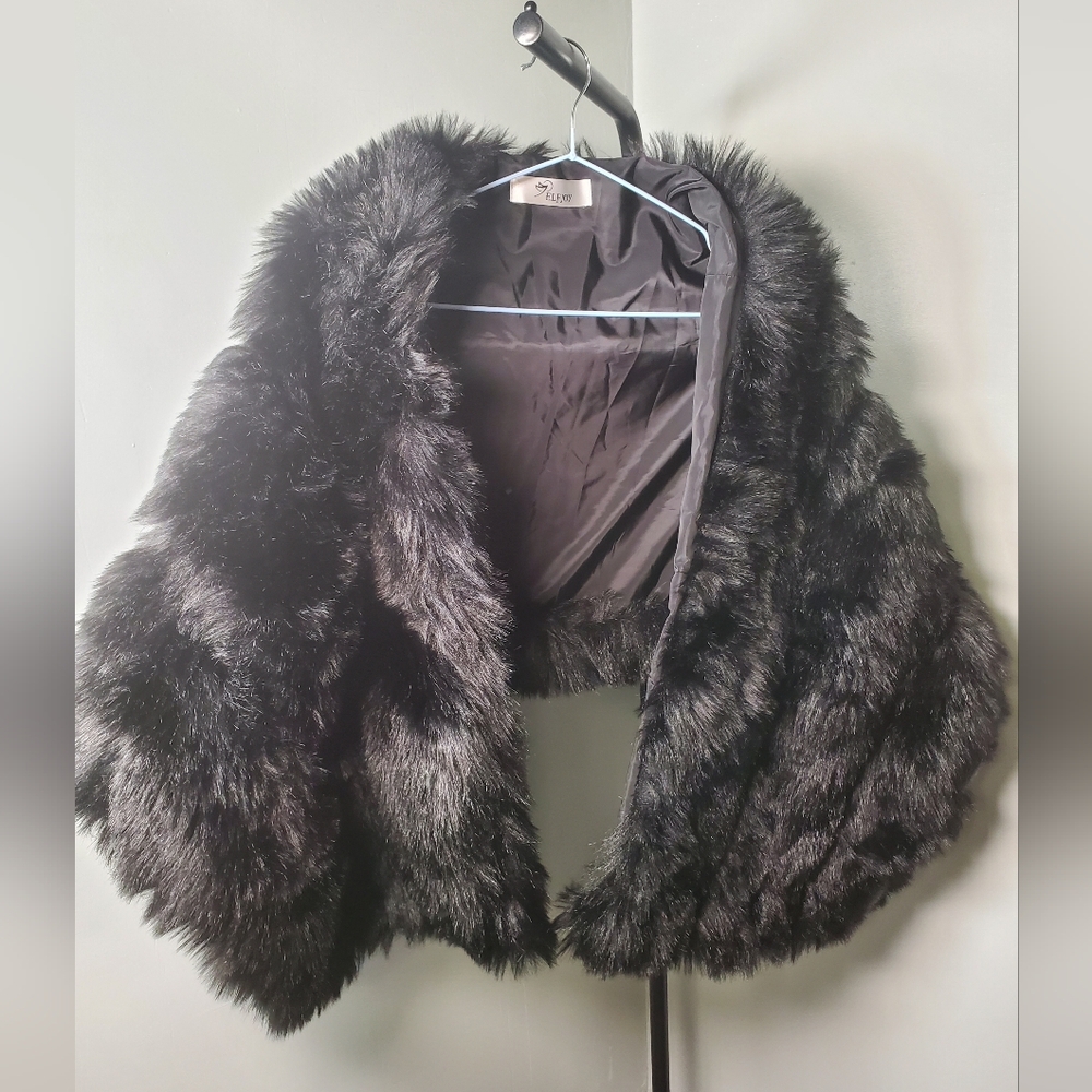 Elegant Black Faux Fur Teddy Jacket